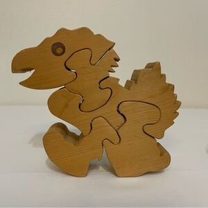 Brown Wooden Bird Puzzle Toy